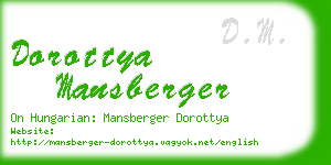 dorottya mansberger business card